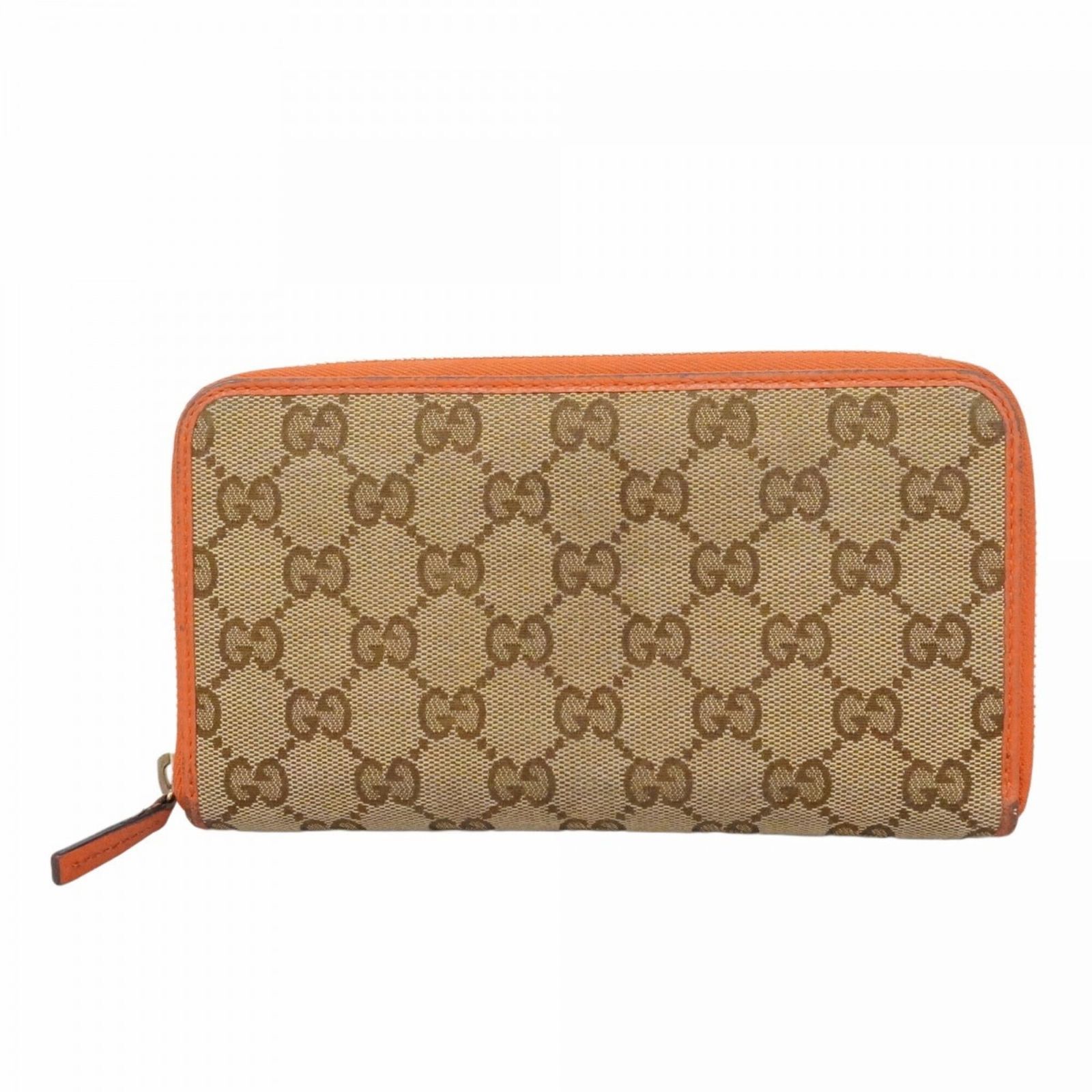 グッチ(Gucci) グッチ 長財布 GGキャンバス 363423 キャンバス ベージュ ブラウン オレンジレッド レディース