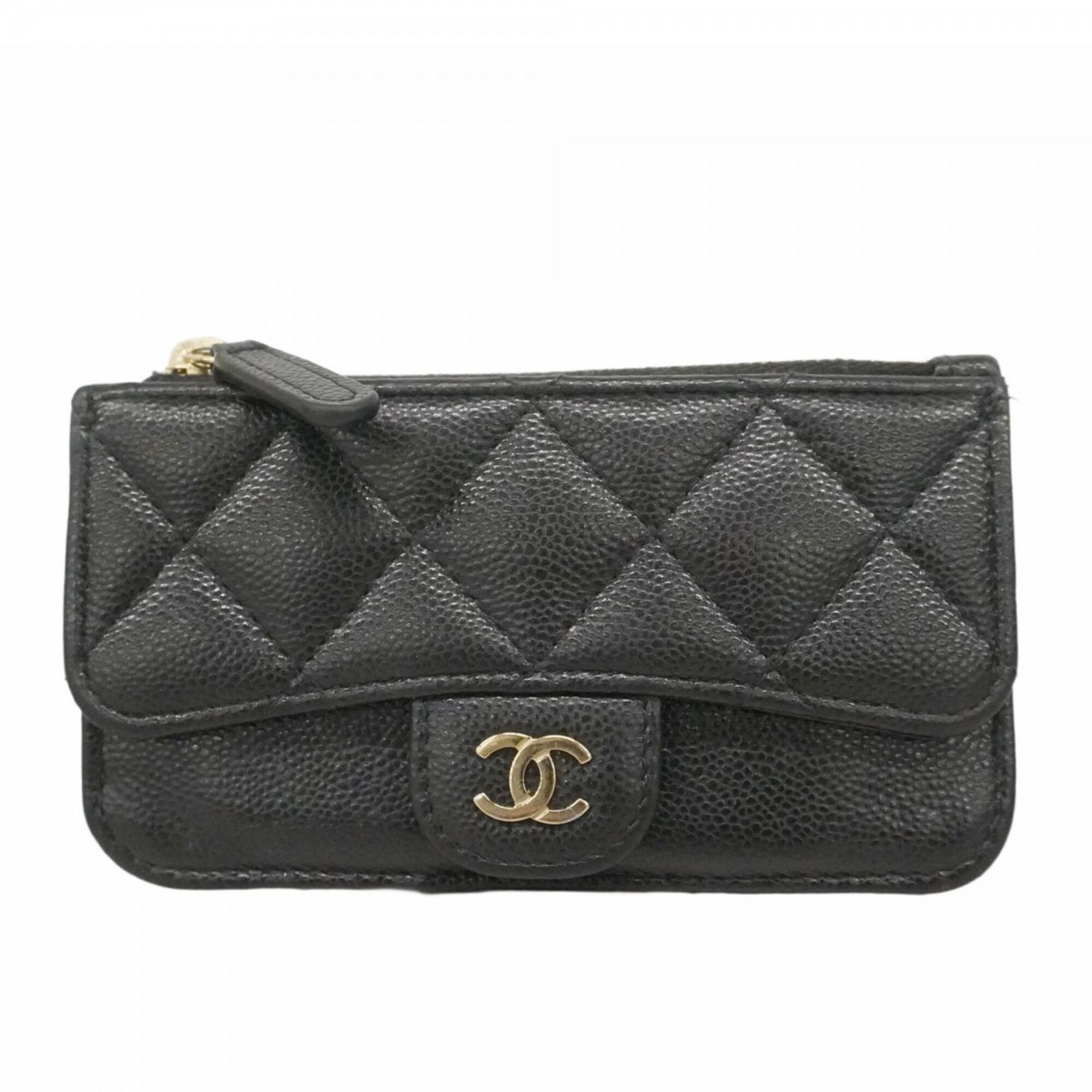 シャネル(Chanel) シャネル 財布・コインケース マトラッセ キャビアスキン ブラック レディース