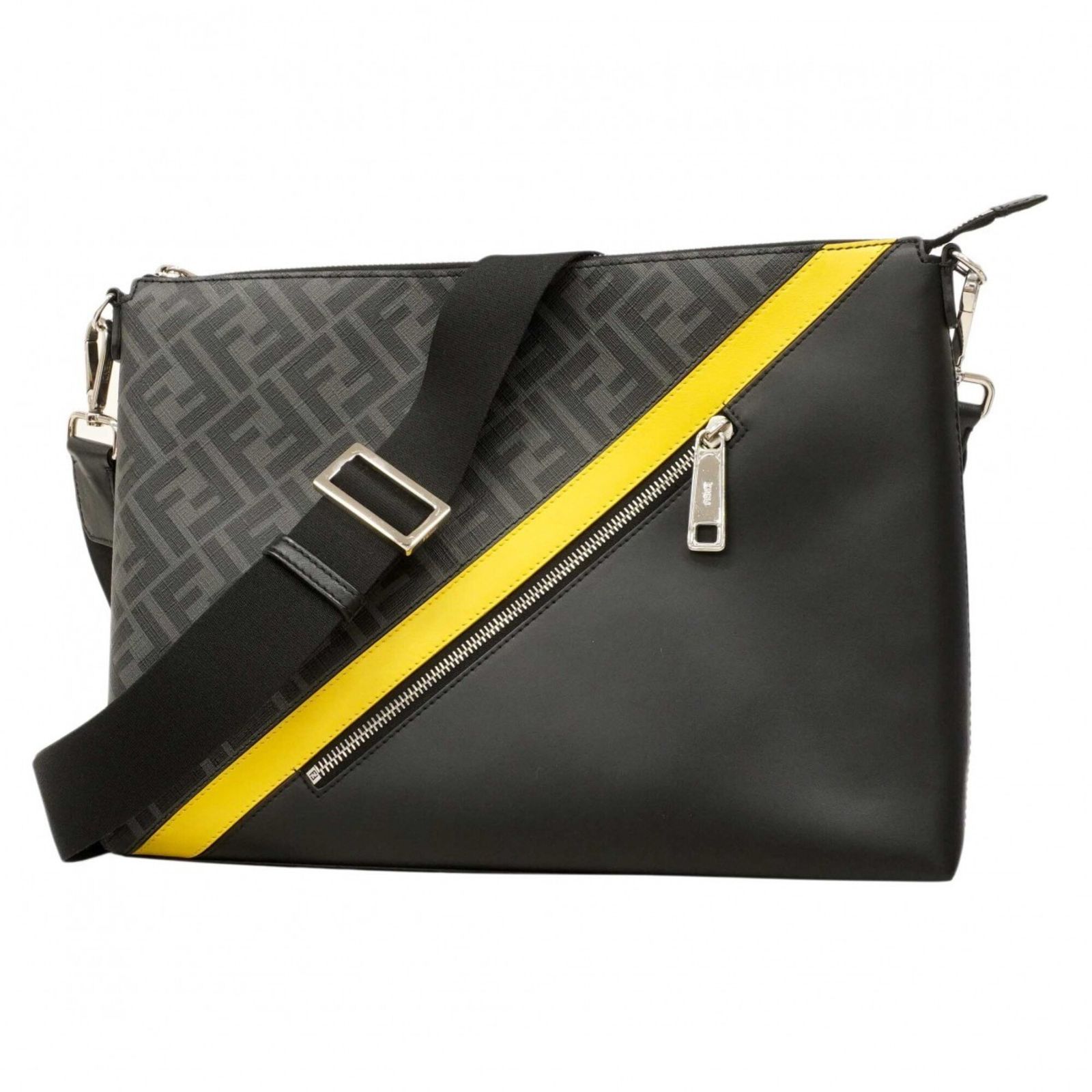 フェンディ(Fendi) フェンディ ショルダーバッグ ダイアゴナル ブラック イエロー メンズ