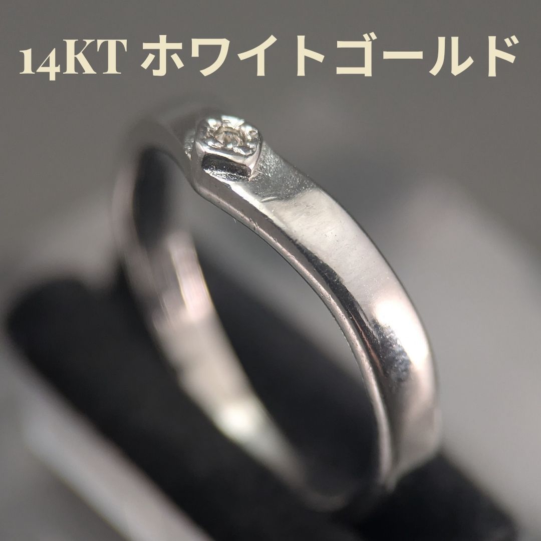 米国 ESPO社 18.5号 ヴィンテージ デザイナーズリング 14KT GE ホワイトゴールド