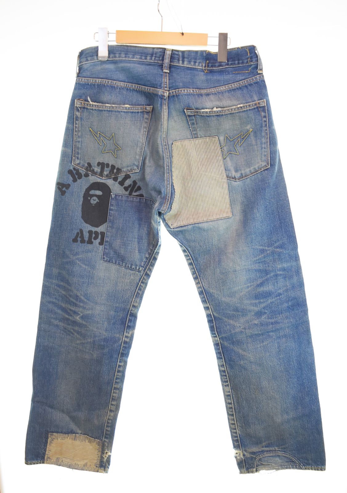 アベイシングエイプ A BATHING APE Type2 Damage Denim Pants デニム