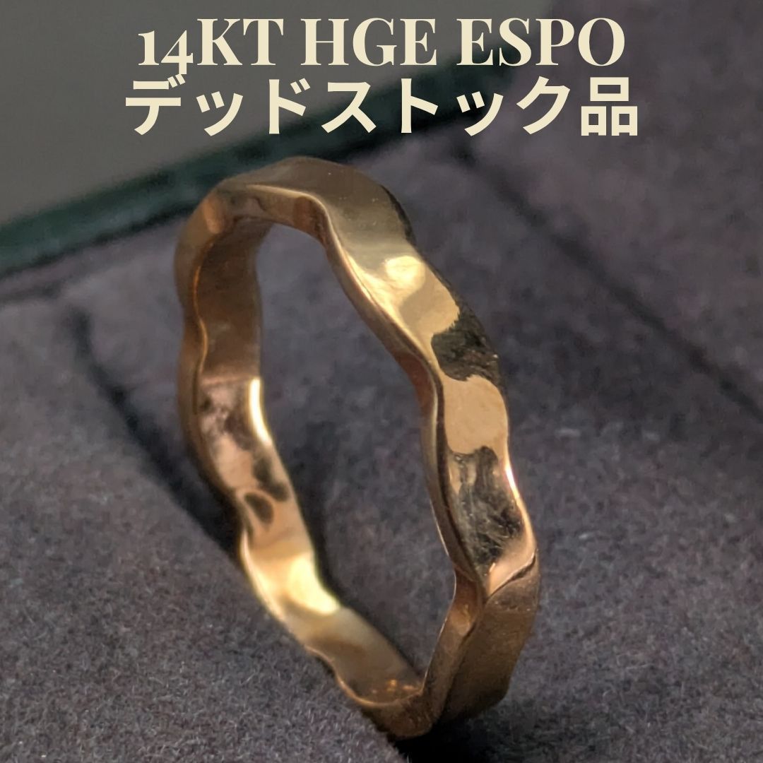 米国 ESPO デッドストック品 14KT HGE ホワイゴールド デザイナーズリング 9号 希少 うねり 13,884円