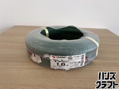 ■【未使用・保管品】YAZAKI ヤザキ IV(PbF)線 1.6mm 緑 長さ：300m 2025年1月製造【ハンズクラフト宮崎新名爪店】