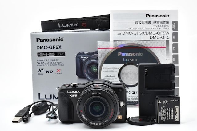 ＜美品＞ パナソニック ミラーレス一眼カメラ ルミックス GF5 レンズキット 電動ズームレンズ付属 エスプリブラック