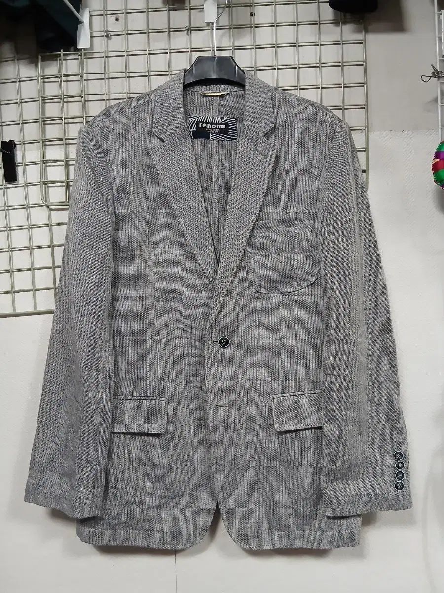 レノマ メンズ グレー 麻 ジャケット100