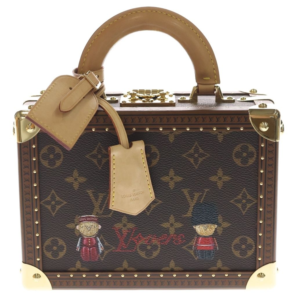 LOUIS VUITTON (ルイヴィトン) モノグラムプティット ヴァリーズ トランク ハンドバッグ 2WAY ショルダーバッグ ブラウン M20468 ※カスタムアート
