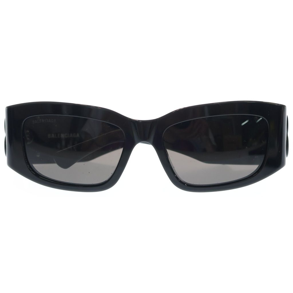 BALENCIAGA (バレンシアガ) BOSSY RECTANGLE BLK/BLK BBロゴ オーバル ラウンド サングラス アイウェア ブラック BB0360S