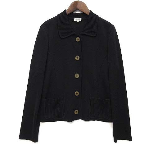 フォクシー ブティック FOXEY BOUTIQUE ニット ジャージー カーディガン ジャケット 黒 ブラック 40