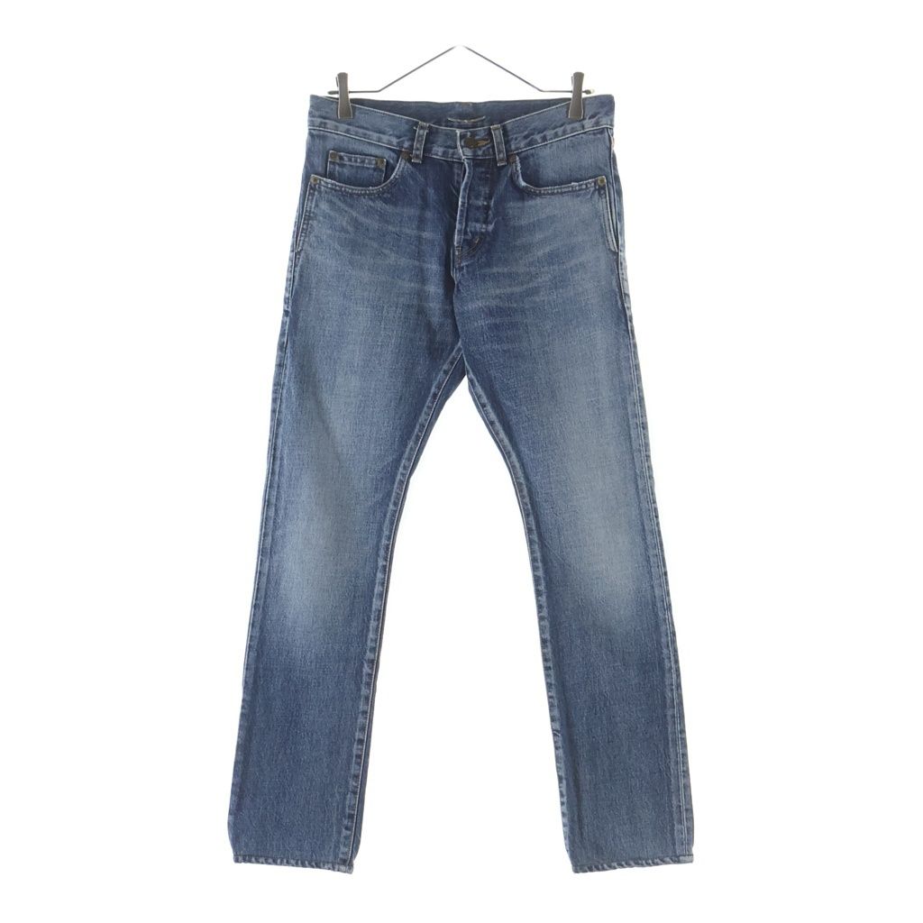 SAINT LAURENT PARIS (サンローランパリ) ボタンフライ コットン スリム デニムパンツ インディゴ 597052 Y11CB