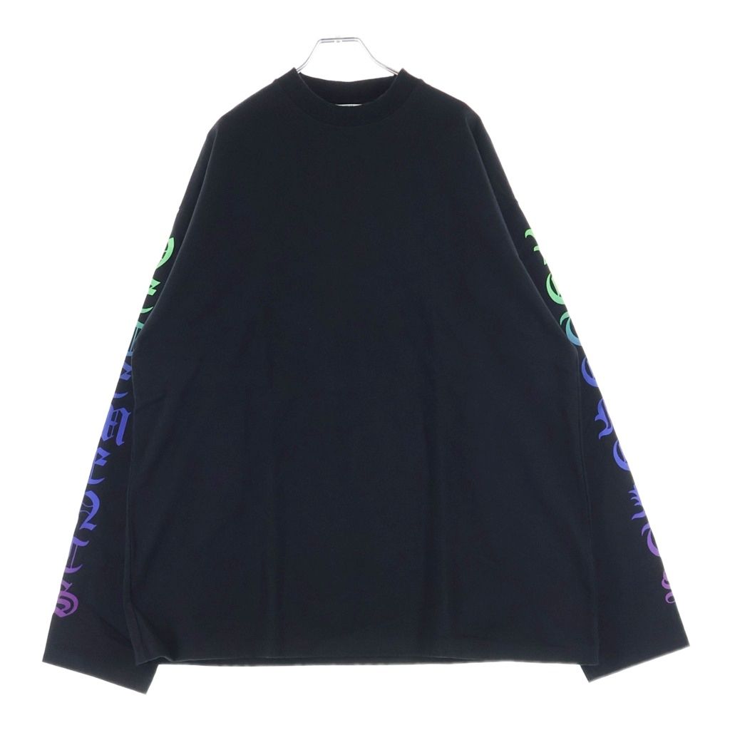 VETEMENTS (ヴェトモン) 21SS Gothic Logo Oversized Long-Sleeve Shirt ゴシックロゴオーバーサイズ長袖シャツ カットソー ブラック UE51TR660B