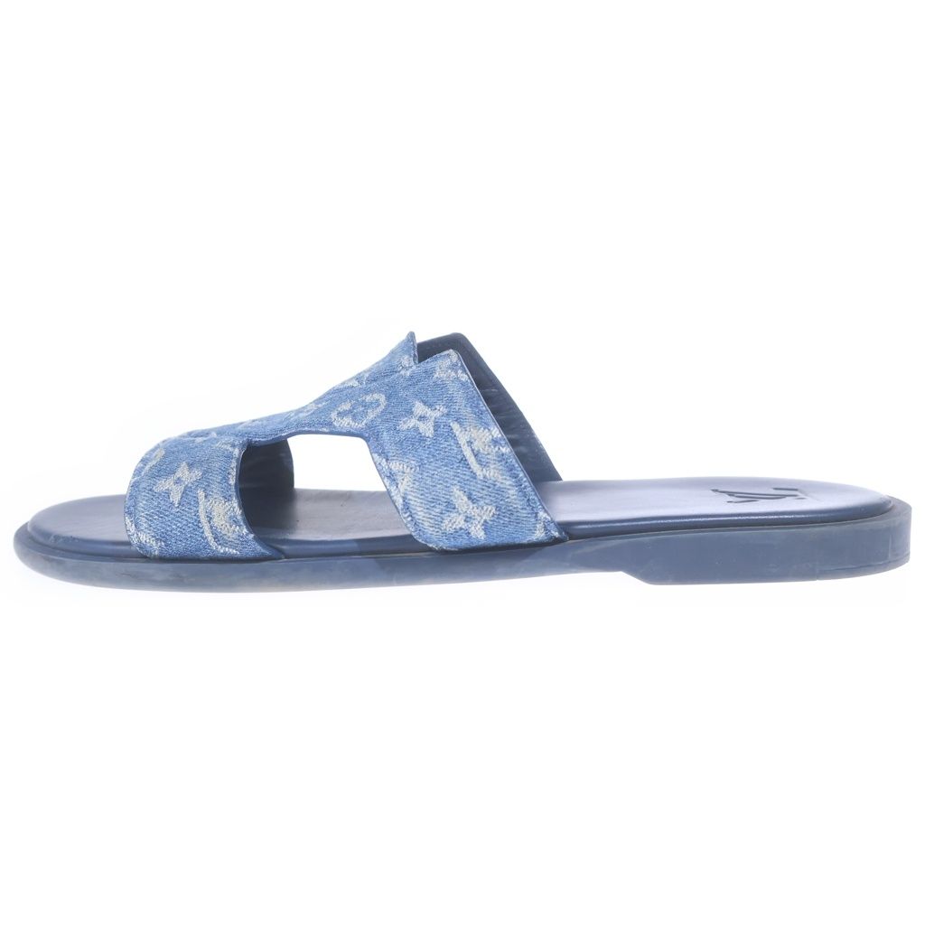 LOUIS VUITTON (ルイヴィトン) LV OASIS MULE LVオアシス モノグラム・デニムミュールサンダル ブルー