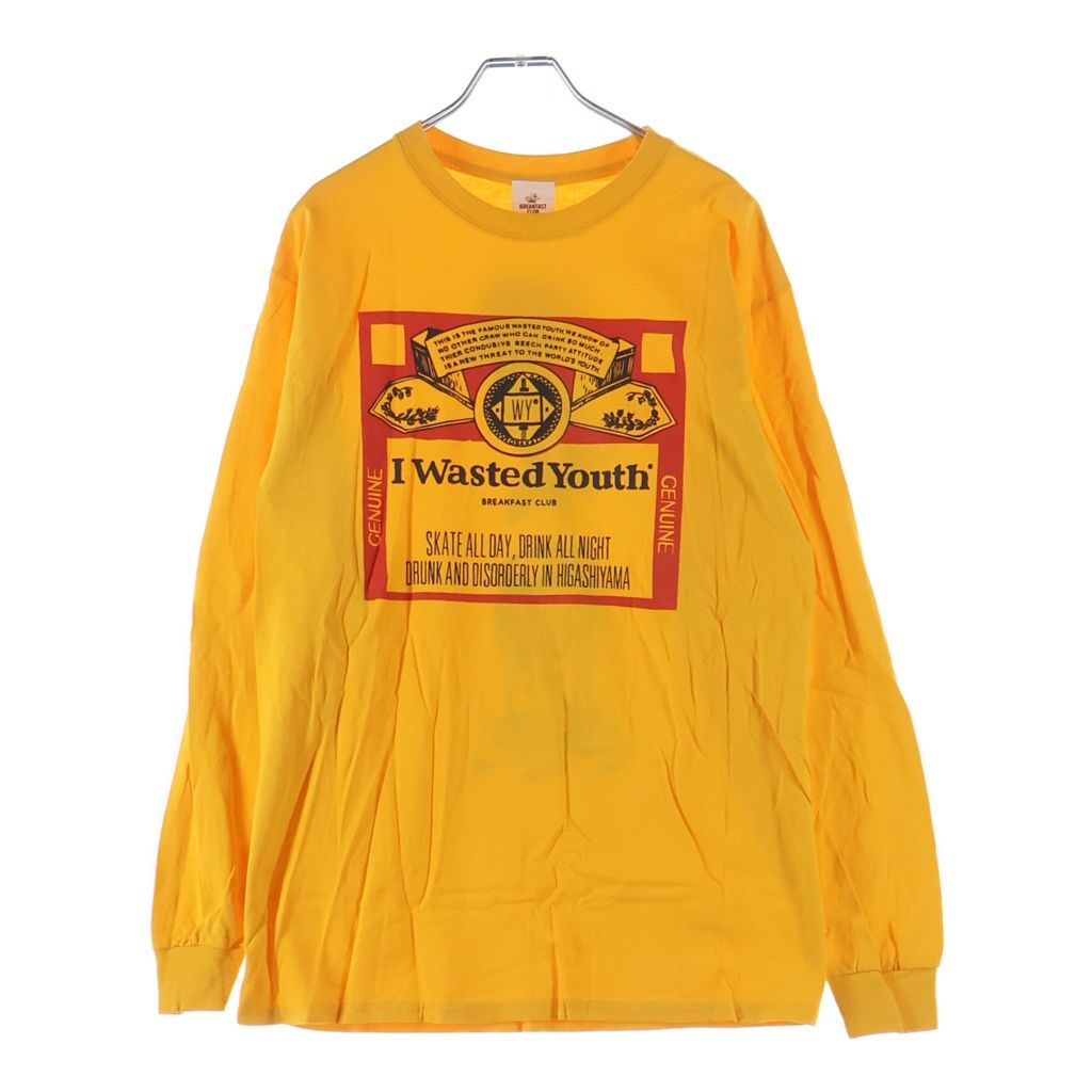 WASTED YOUTH (ウェイステッドユース) ×BREAKFAST CLUB L/S Tee ブレイクファーストクラブ 長袖Tシャツ ロンT イエロー