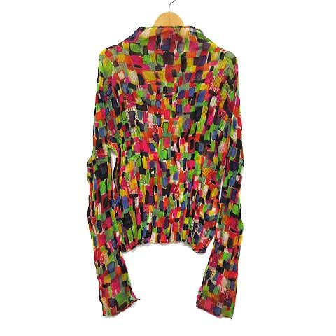 イッセイミヤケ ISSEY MIYAKE プリーツ カットソー シャツ 長袖 トップス マルチカラー L IM82-FJ654