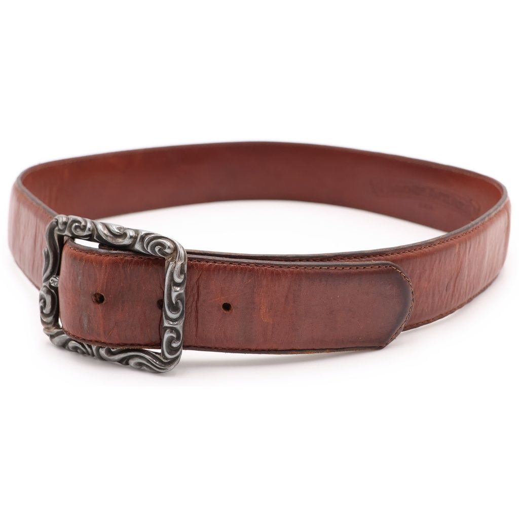 CHROME HEARTS (クロムハーツ) BLT SCRLREC レクタングルスクロール ベルト ブラウン