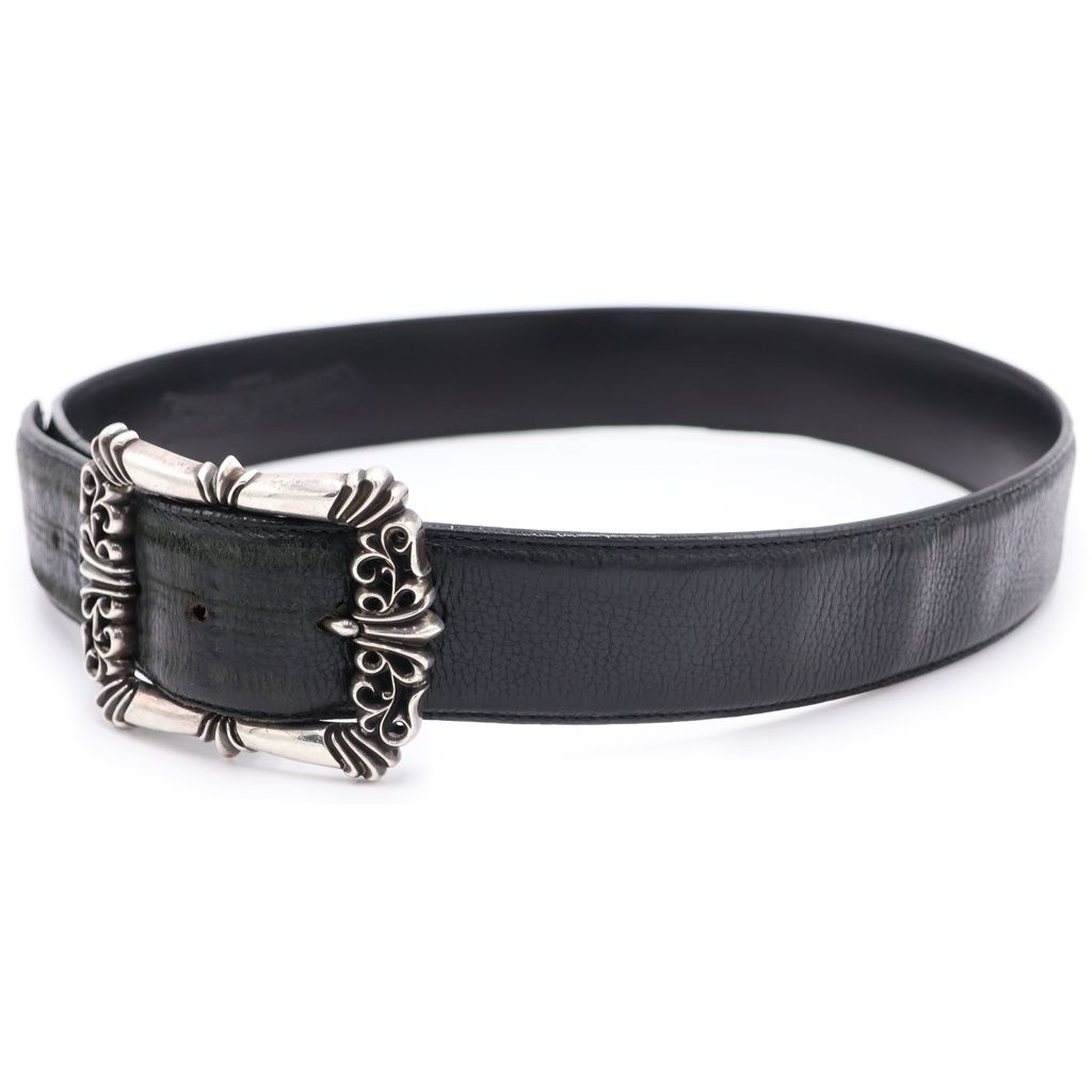 CHROME HEARTS (クロムハーツ) BLT FILIGREE OTJ フィリグリーOTJバックル レザーベルト シルバー BCA355