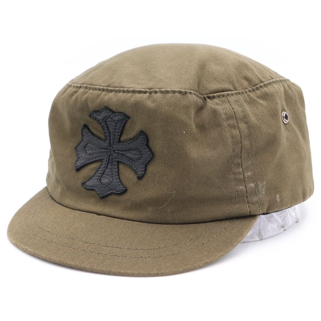 CHROME HEARTS (クロムハーツ) CHプラスパッチ スクロールラベル付き ワークキャップ カーキ
