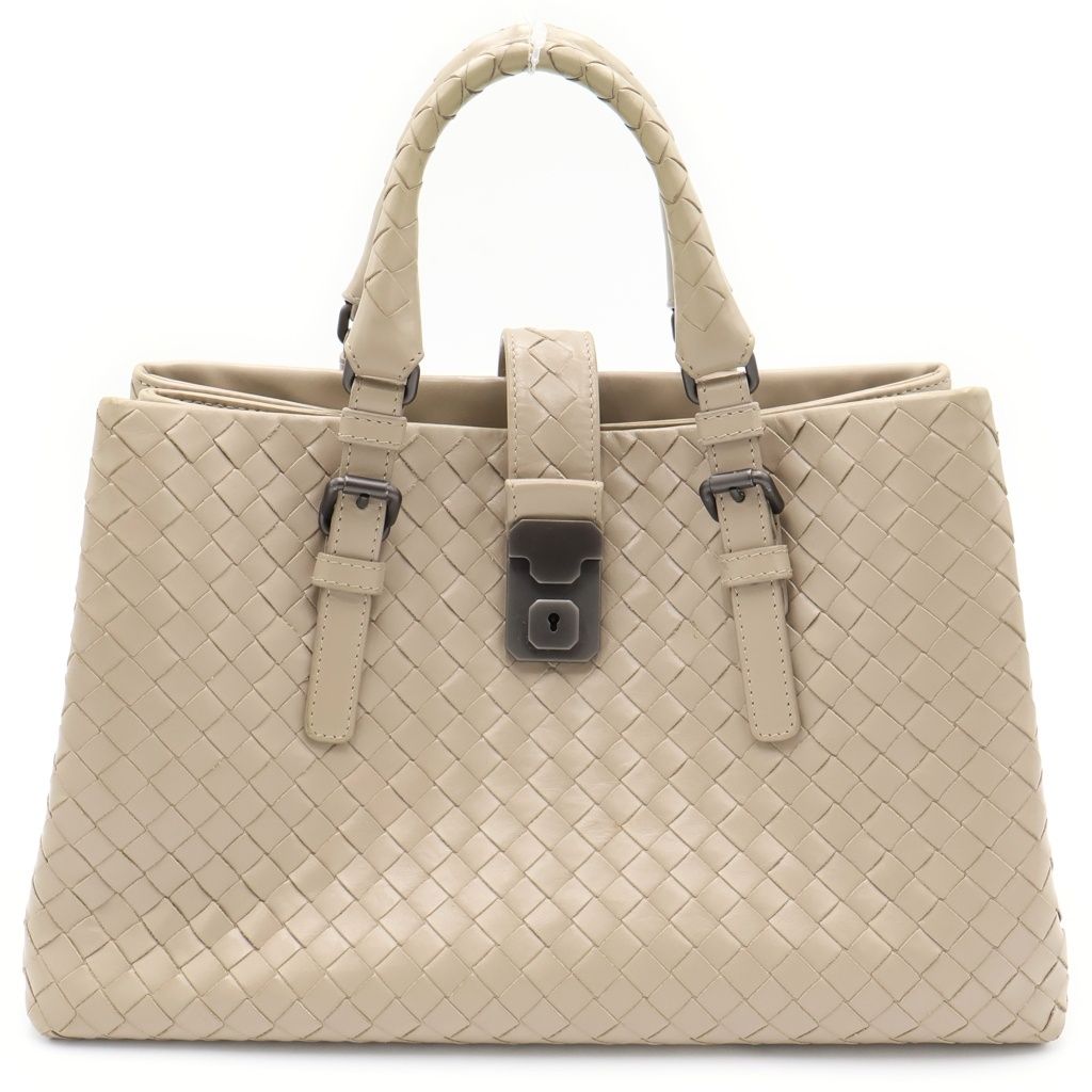 BOTTEGA VENETA (ボッテガヴェネタ) イントレチャート ローマ ハンドバッグ ベージュ レザー 415,800円