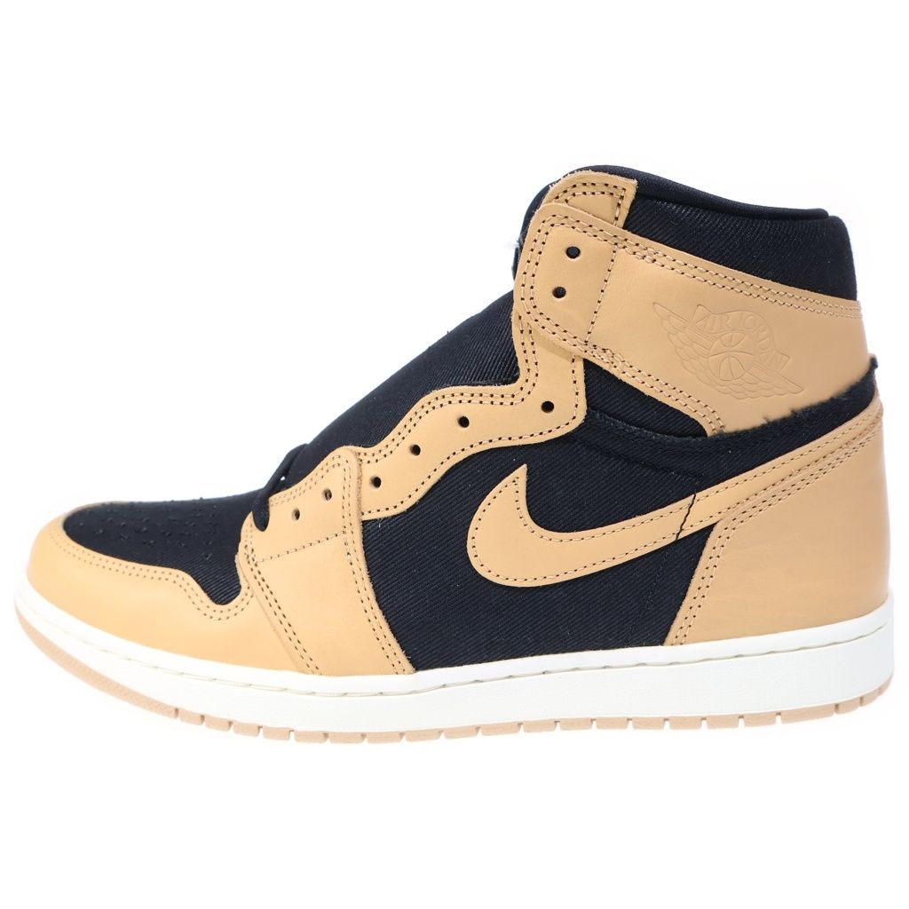 NIKE (ナイキ) AIR JORDAN 1 RETRO HIGH OG VACHETTA TAN エアジョーダン1 レトロ ハイ バケッタ タン ハイカットスニーカー ブラック/ベージュ US11.5/29.5cm 555088-202