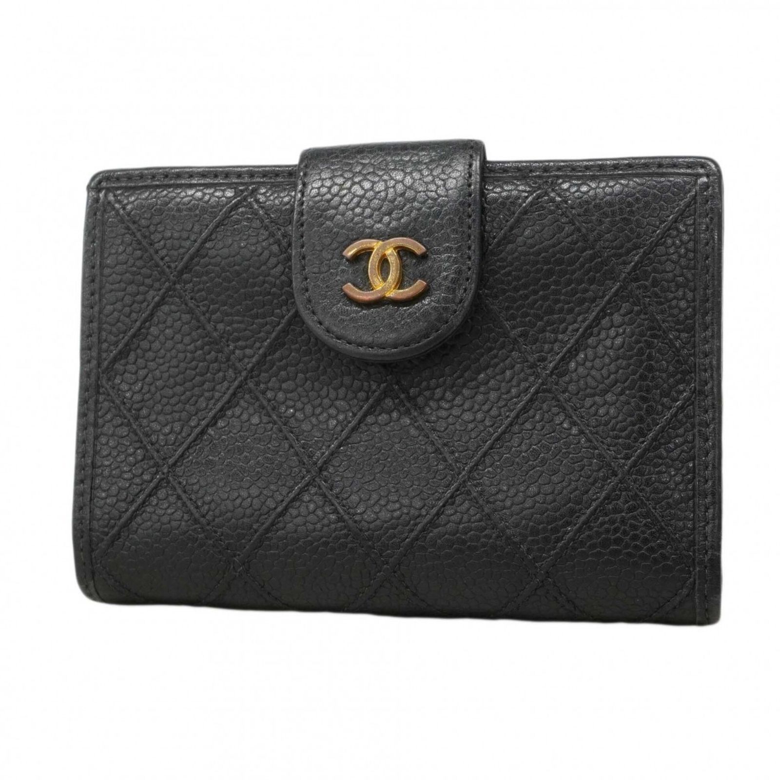 シャネル(Chanel) シャネル 財布 ビコローレ キャビアスキン ブラック レディース