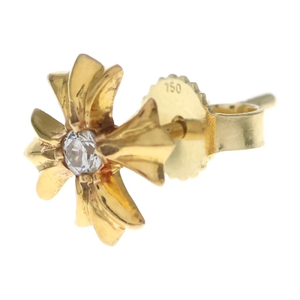 CHROME HEARTS (クロムハーツ) 22K No2 CH PLS 1DIA CHプラス スタッドピアス 1ダイヤ ゴールド BCA021
