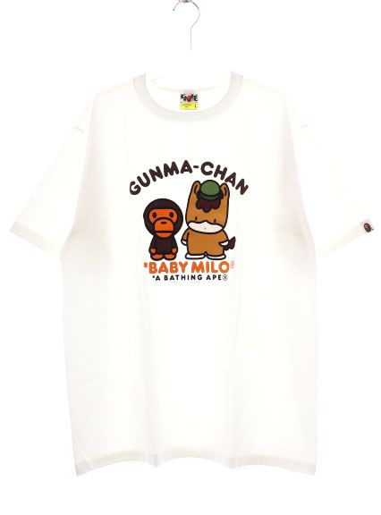 アベイシングエイプ A BATHING APE × ぐんまちゃん コラボ 前橋15周年記念 TEE WHITE Lサイズ 2014年 ベイビーマイロ 半袖 Tシャツ ホワイト 白 【ブランド古着ベクトル】【中古】■260502