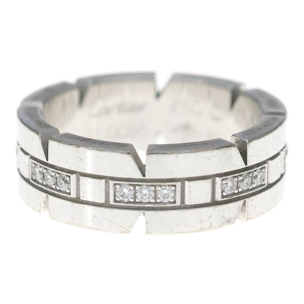 Cartier (カルティエ) タンクフランセーズ ダイヤリング シルバー K18WG #49 8.7g
