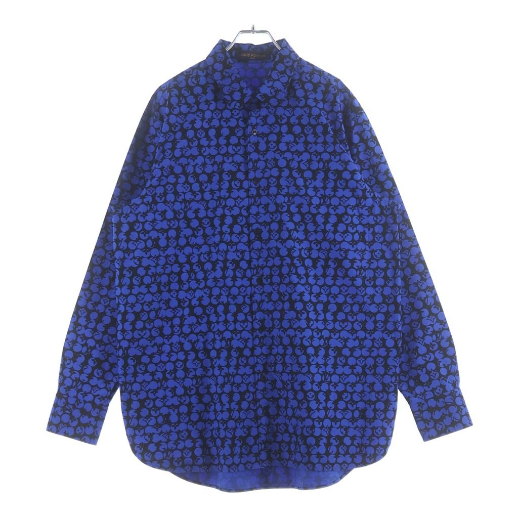 LOUIS VUITTON (ルイヴィトン) 19AW パーフォレーテッド モノグラムパターン DNA レギュラーカラー 長袖シャツ ブルー RM192M ORS HHS20W