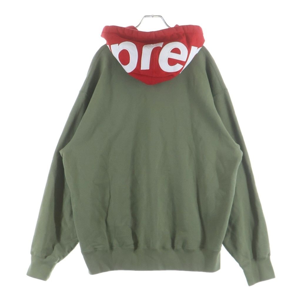 SUPREME (シュプリーム) 21AW Contrast Hooded Sweatshirt コントラスト フーデッド スウェットパーカー カーキレッド