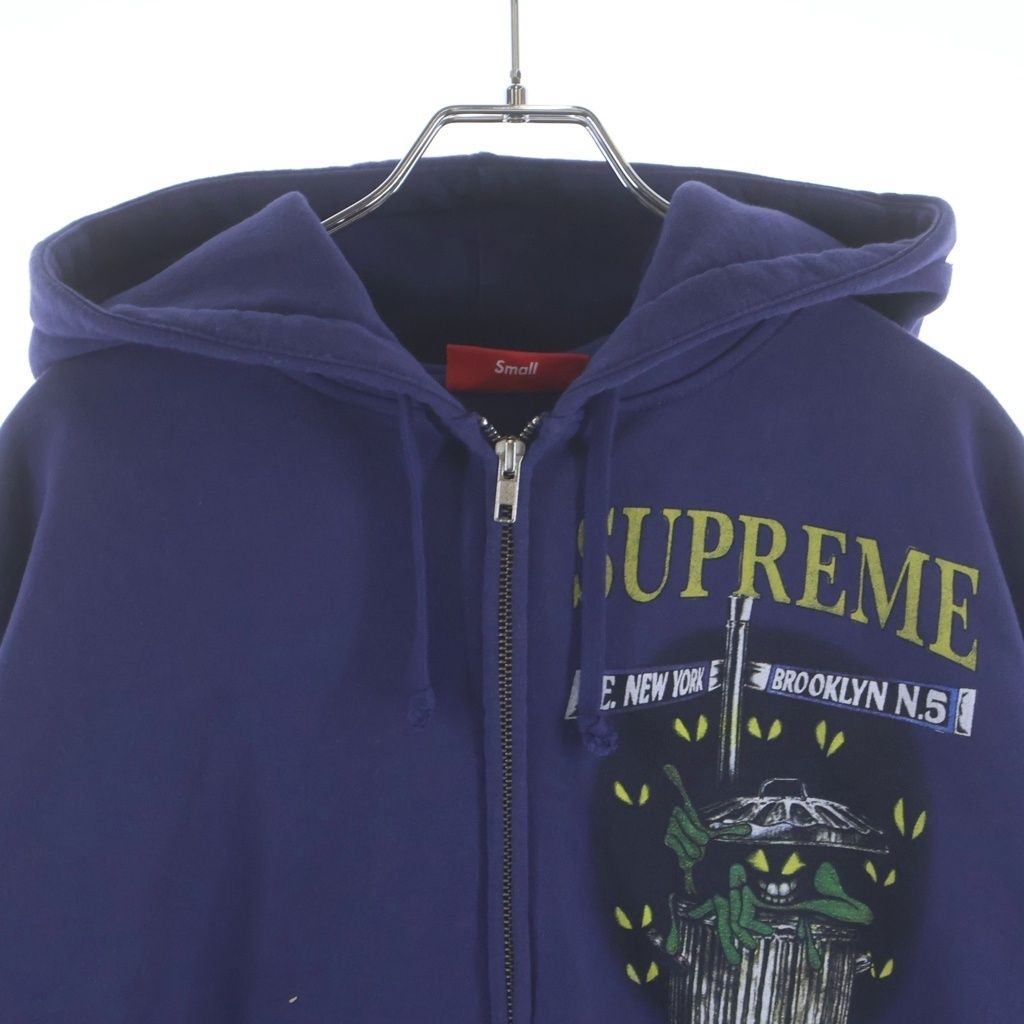 SUPREME ネイビー ジップアップパーカー Supreme ジップアップパーカー 