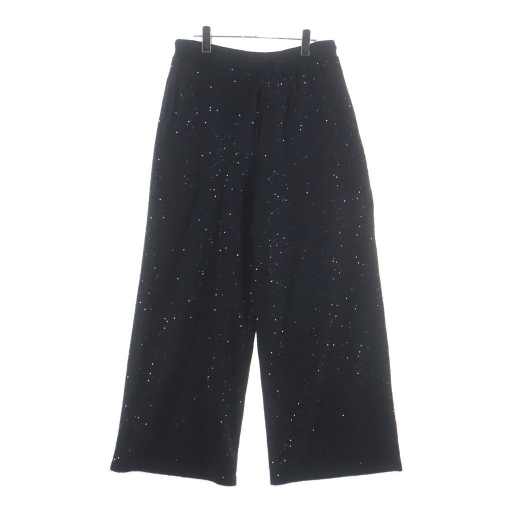 SHINYA KOZUKA (シンヤコズカ) 25SS ARTIST'S MATERIAL IN TROUSERS アーティスト マテリアル スパンコール イージートラウザーパンツ ブラック 2501SK135
