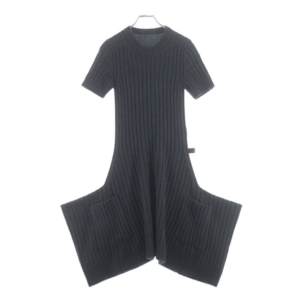 LOUIS VUITTON (ルイヴィトン) 22AW カシミヤニット モノグラム ミディアムワンピース グレー レディース RW222B TT8 FNKD87