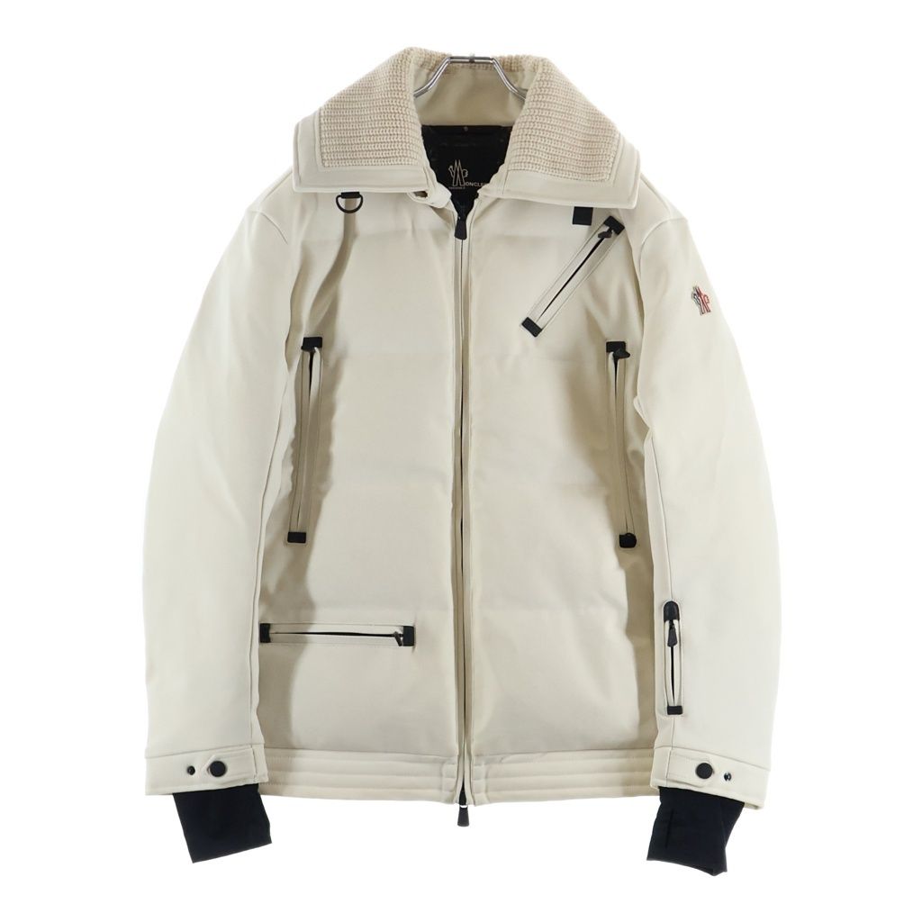 MONCLER (モンクレール) 17AW COURMAYEUR クールマイユール ニット切り替え ジップアップ ダウンジャケット アイボリー C20974188595 57838