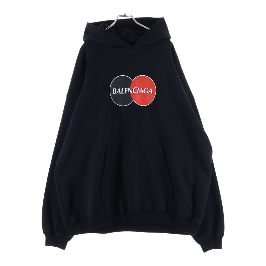BALENCIAGA (バレンシアガ) 20SS Credit Card Logo Hoodie クレジットカード ロゴ プルオーバーパーカー ブラック 620973 TIV80