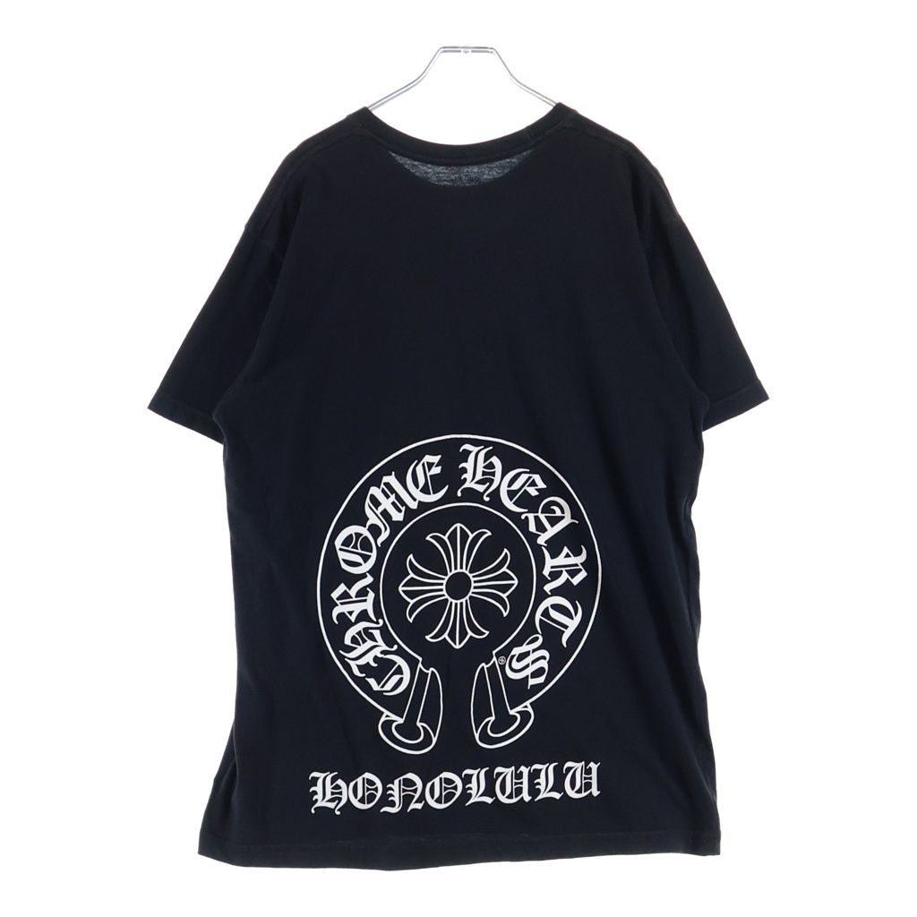 CHROME HEARTS (クロムハーツ) Honolulu Horseshoe SS Tee ホノルル限定 バック ホースシュー クルーネック半袖Tシャツカットソー ブラック