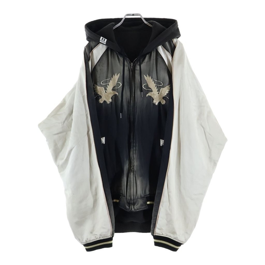 MAISON MIHARAYASUHIRO (メゾンミハラヤスヒロ) 25AW Reversible Hoodie Layered Souvenir Jacket リバーシブル フーディー レイヤード スーベニアジャケット ブラック J15BL143