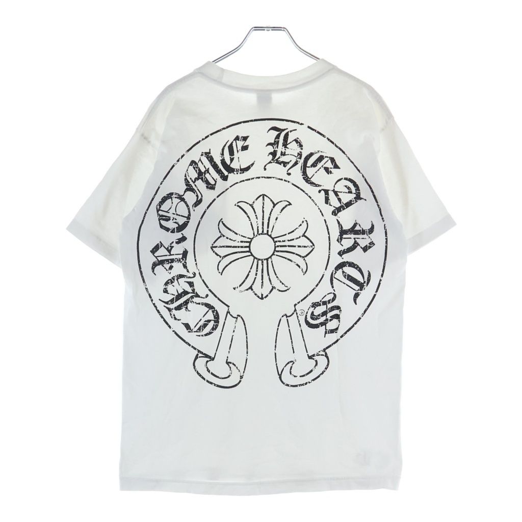 CHROME HEARTS (クロムハーツ) OLD CHプラス 両面プリント半袖 クルーネック ホワイト