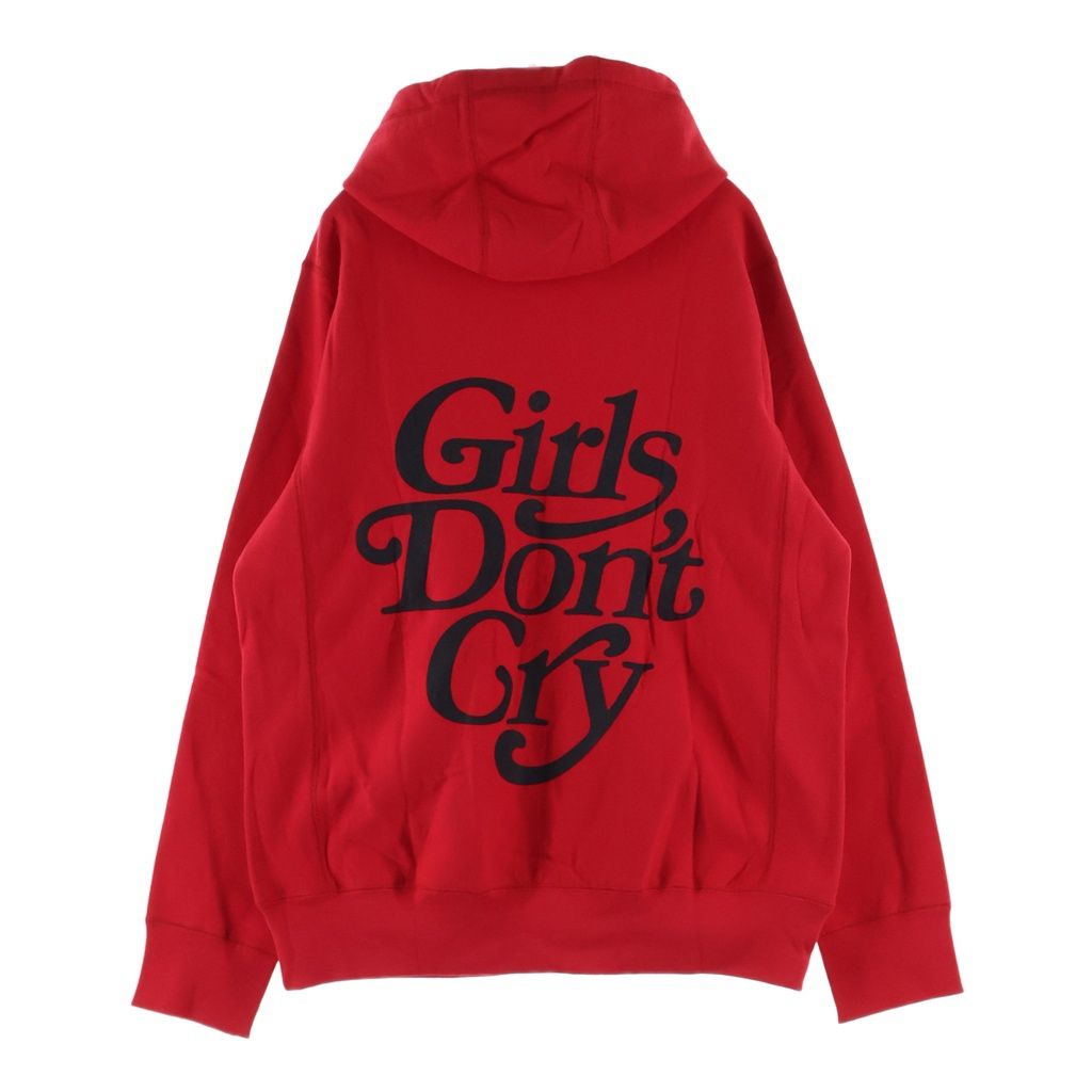 Girls Don't Cry (ガールズドントクライ) ロゴプリント スウェット プルオーバーパーカー レッド