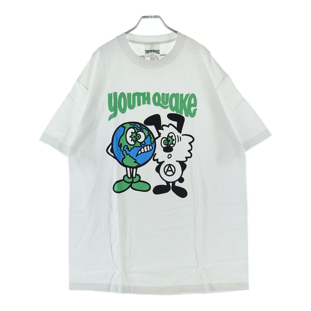 VERDY (ベルディ) ×Youth Quake T-Shirts ロゴプリント クルーネック 半袖Tシャツ カットソー ホワイト