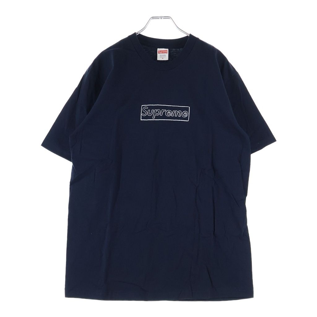 SUPREME (シュプリーム) 21SS ×KAWS Chalk Logo Tee カウズ チョーク ボックスロゴ クルーネック 半袖Tシャツ カットソー ネイビー