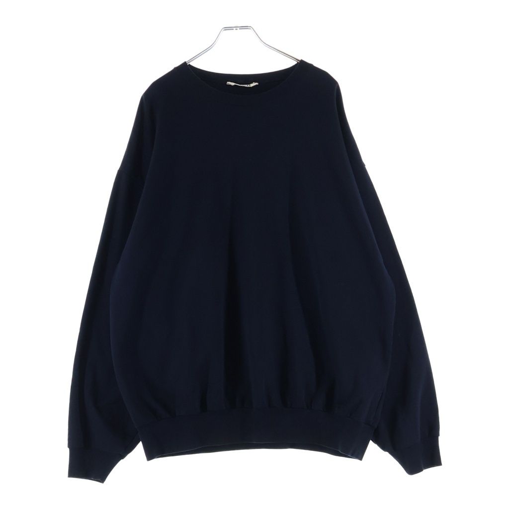 AURALEE (オーラリー) 22AW ELASTIC HIGH GAUGE SWEAT エラスティック ハイゲージ クルーネック プルオーバースウェットトレーナー ネイビー A22AP01NU