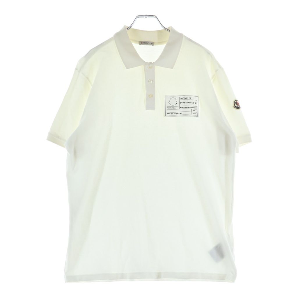 MONCLER (モンクレール) 23AW SS POLO ショートスリーブポロシャツ ロゴパッチ半袖ポロシャツ I20918A00007 ホワイト