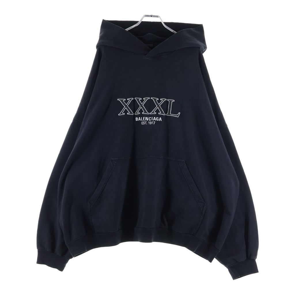 BALENCIAGA (バレンシアガ) 22AW XXXL HOODIE ロゴ刺繍 プルオーバーパーカー フーディ 713677 TNVD9 ブラック