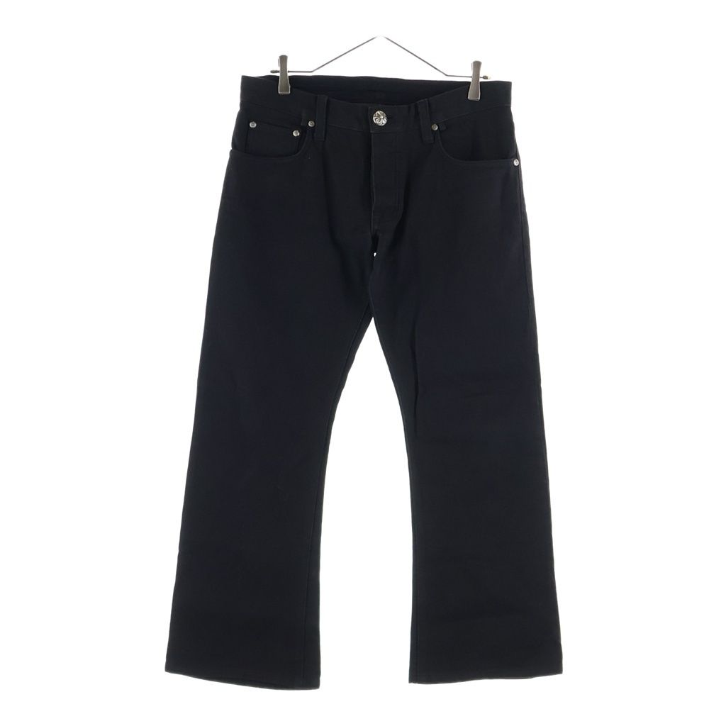 CHROME HEARTS (クロムハーツ) OLD COTTON STRAIGHT PANTS 5POCKET コットンストレートパンツ 5ポケット ブラック 231,000円