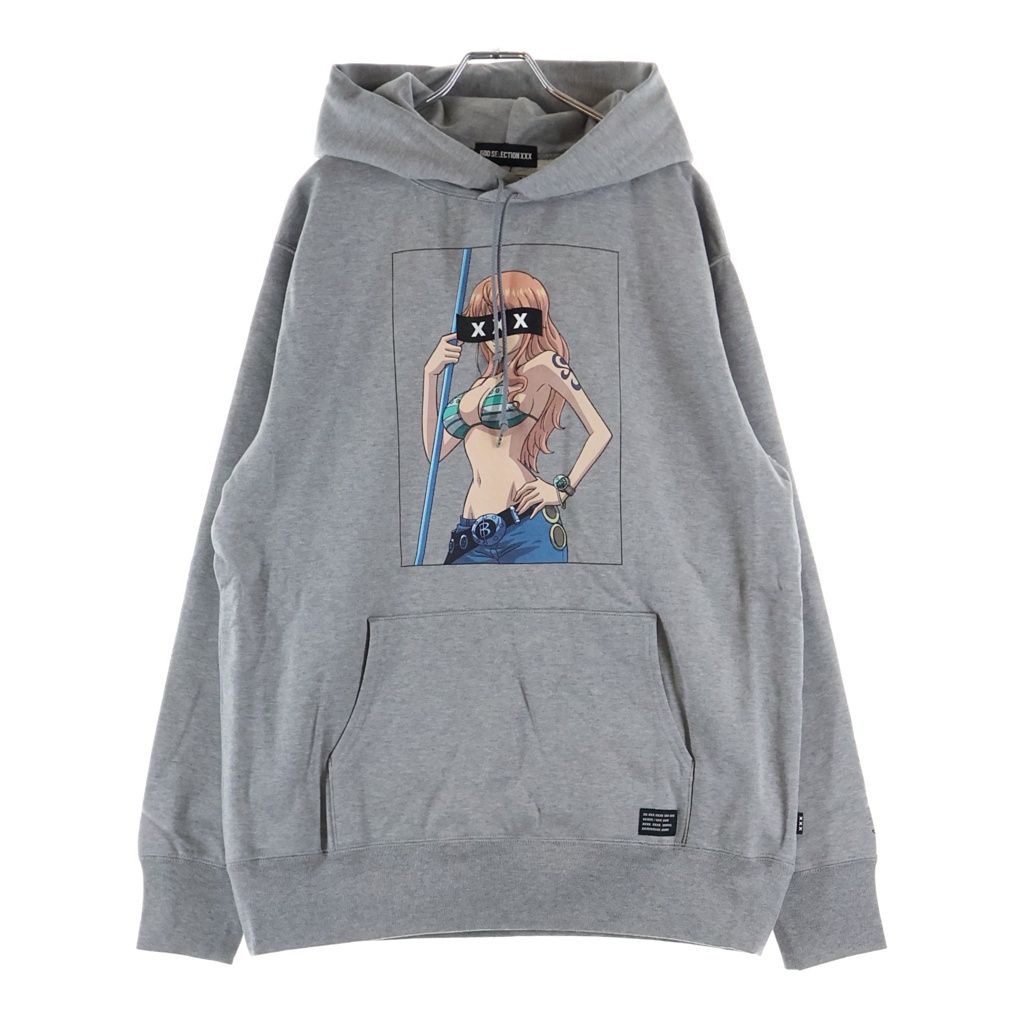 GOD SELECTION XXX (ゴッドセレクショントリプルエックス) 22AW ×Onepiece Nami Pullover Parka ワンピース ナミ スウェットプルオーバーパーカー グレー GX-A22-OPHD-01