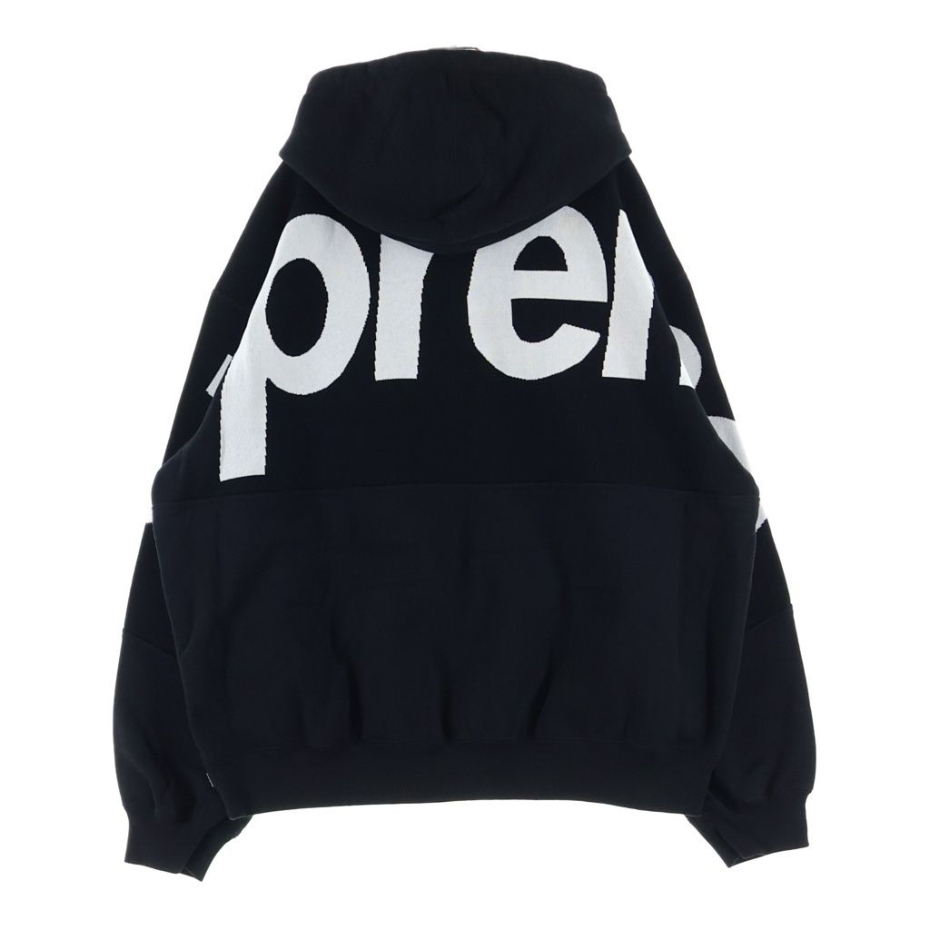 SUPREME (シュプリーム) 23AW Big Logo Jacquard Hooded Sweatshirt ビッグロゴ ジャガードフーディー スウェットプルオーバーパーカー ブラック