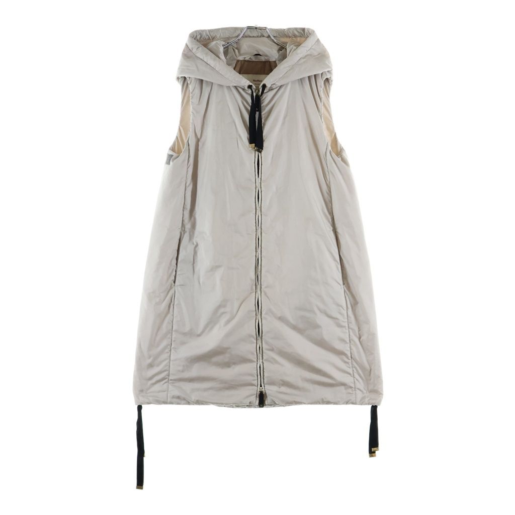 Max Mara (マックスマーラ) ザキューブ ジレ フーデッド ジップアップ ダウンベスト アイボリー レディース 23929105376
