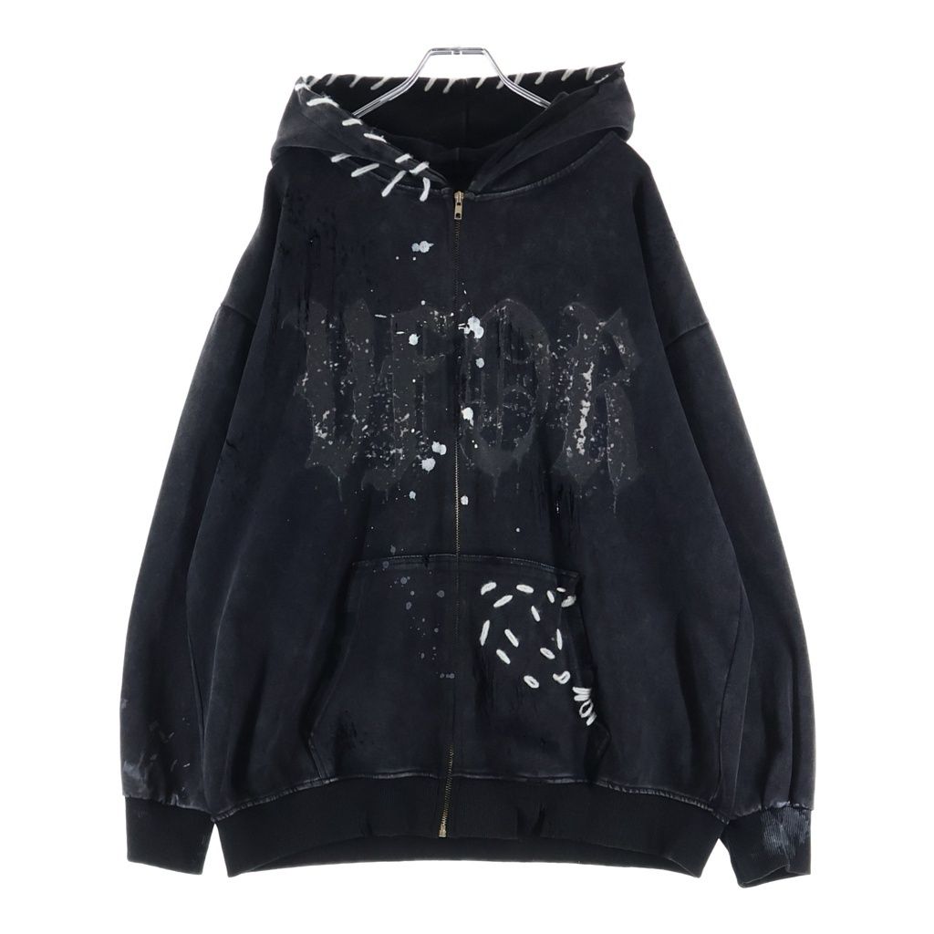 NO BRAND (ノーブランド) VANDAL FAITHLESS ORDER ヴァンダルフェイスレスオーダー ダメージ加工 ジップアップパーカー フーディー ブラック