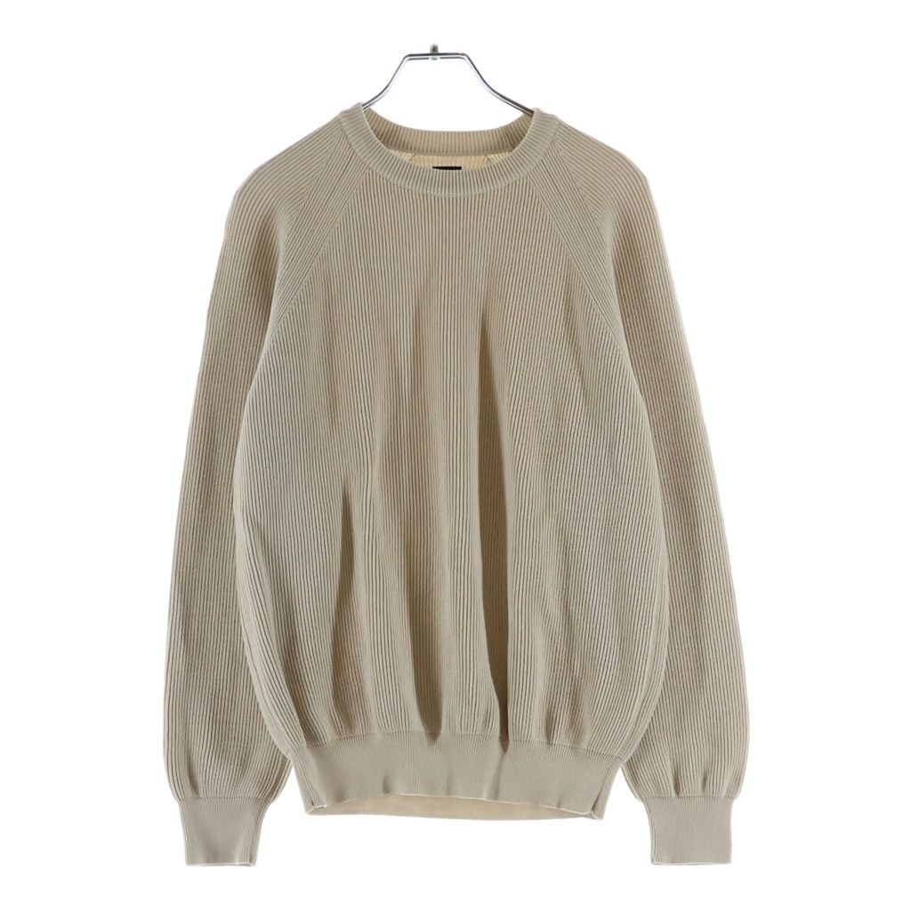 BATONER (バトナ―) 22AW HYPER TWIST WOOL RIB CREW NECK ハイパーツイストウール リブ クルーネックセーター ベージュ BN-22FM-072