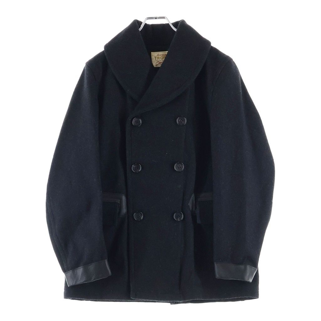 TROPHY CLOTHING (トロフィークロージング) ウール ダブルブレスト Pコート ジャケット ブラック