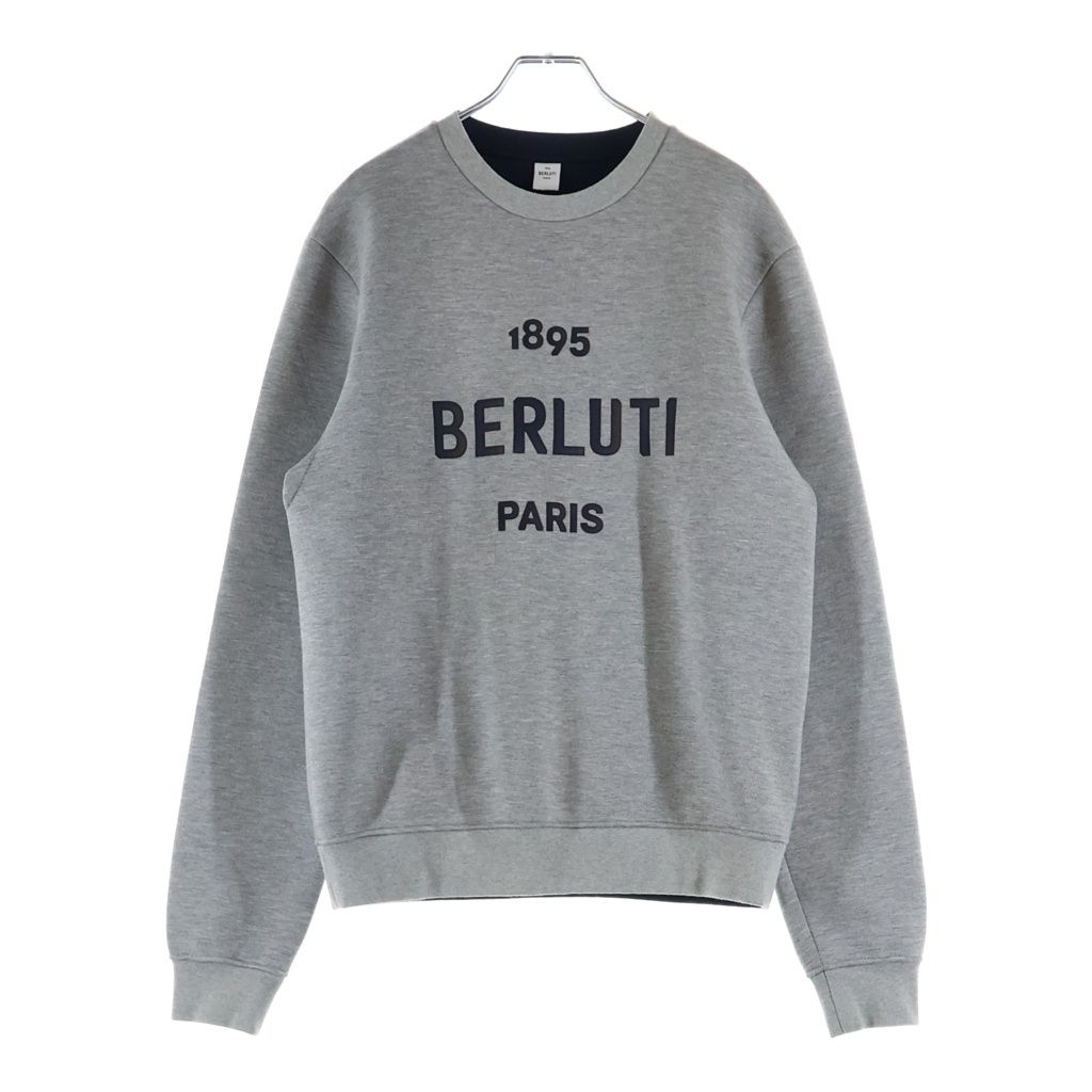 Berluti (ベルルッティ) フロントロゴプリント クルーネックスウェット トレーナー グレー